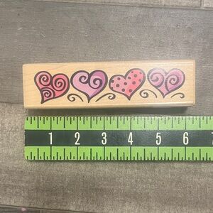 Heart Design Wooden Stamp
